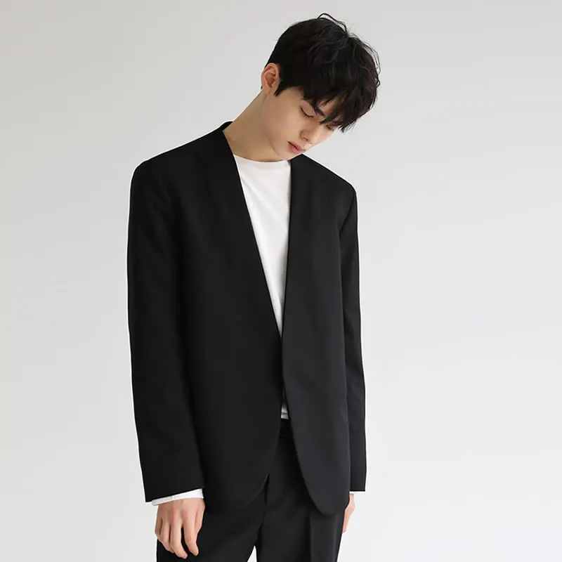 ربيع الخريف الرجال بدلة Nel Jaet عادية متعددة الاستخدامات Sli Briti Sle لا زر طويل Sve الوقوف صالح Faionable