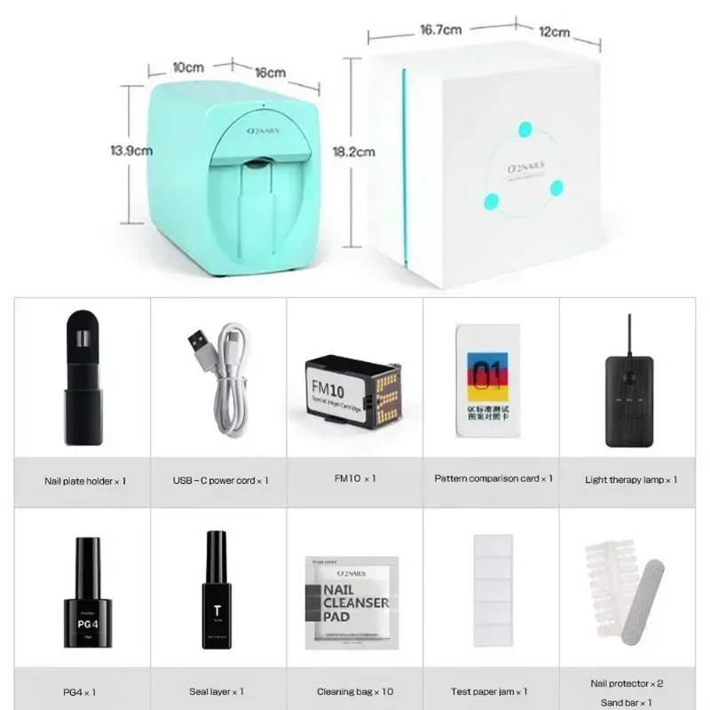 3D Portable Painted Nail Printer Machine Intelligent Automatic Printing Celebrity Home Nail Machine Artifact With Cartridge DIY