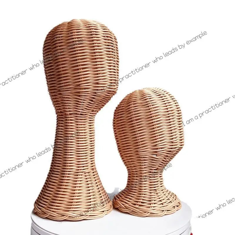 Creative rattan hat display rack model head high and low hat rack hat storage rack