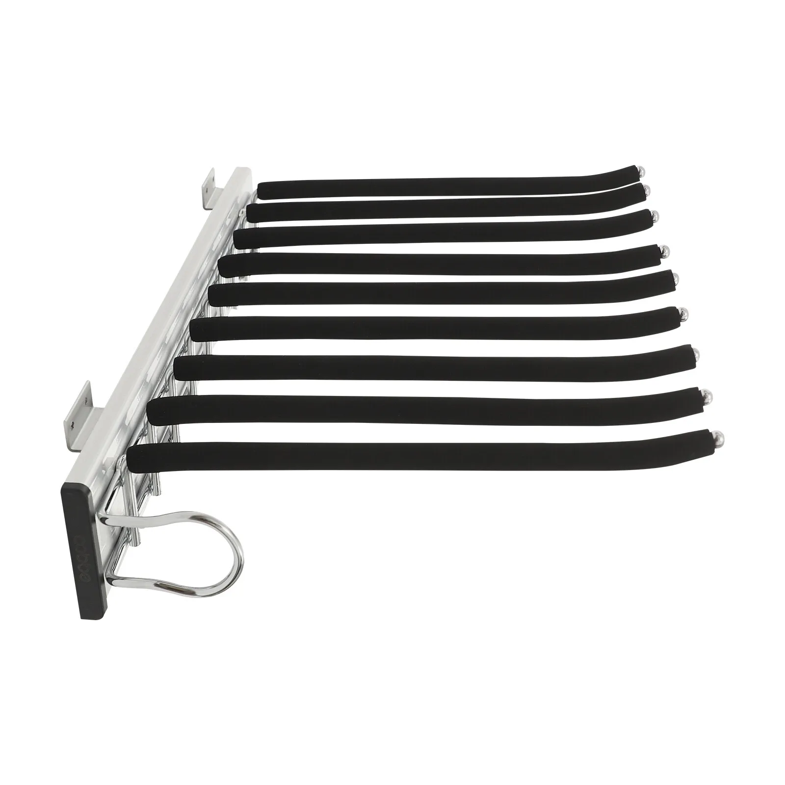 

9 Arm Sliding Pants Rack Organizer Aluminum Alloy Closet System Left Side Installation