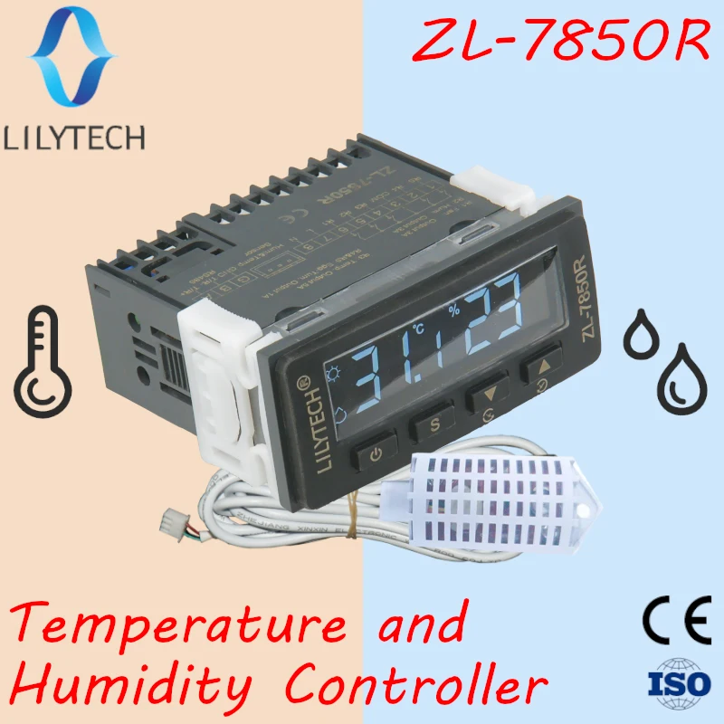 ZL-7850R, RS485, Super long sensor cable, Super high humidity and temperature controller, Incubator controller, Lilytech