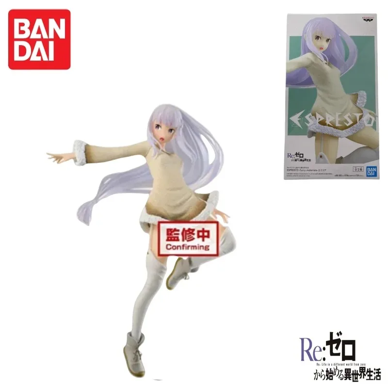 Em estoque original bandai banpresto re life em um mundo diferente de zero emilia anime figuras de ação modelo brinquedos ornamento presentes