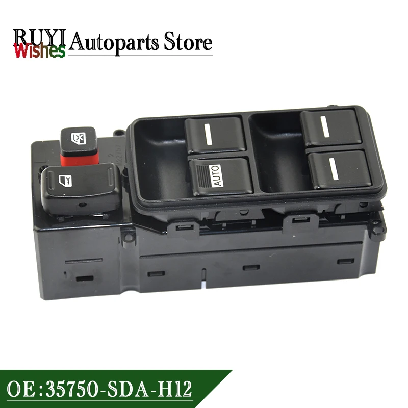 

New Front Left Power Window Control Switch 35750-SDA-H12 35750SDAH12 For Honda Accord 2003-2007 35750 SDA H12