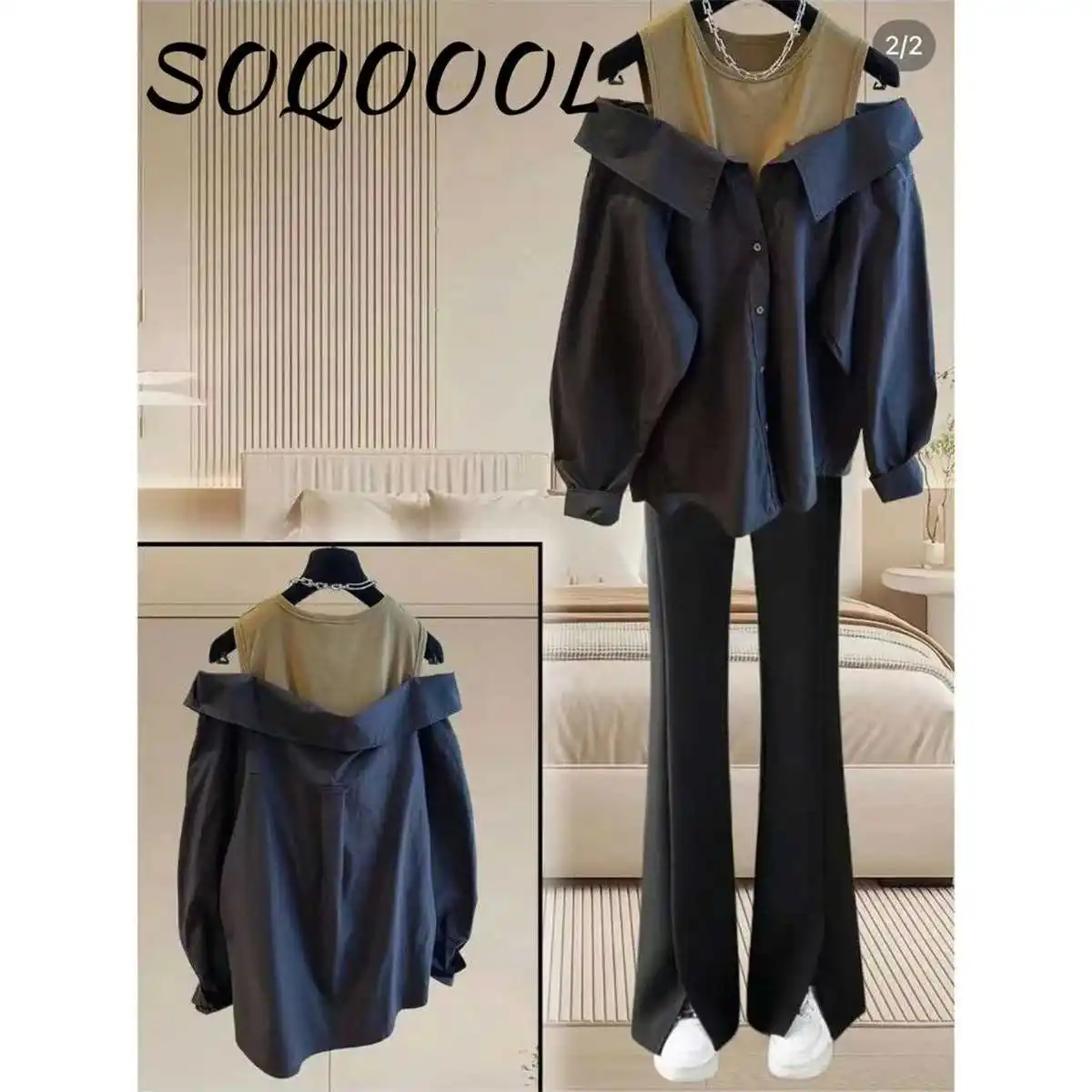 

Женская блузка с накладным воротником из двух частей, свободная майка, сращенная, Cleanfit Sle, синтетическое волокно ort Sve, тонкая, недеформируемая