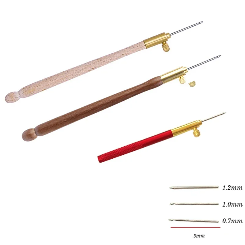 French Stitch Crochet Kit Nähen Stricken Holz Häkeln Stickerei Punch Nadeln Holzgriff Häkelnadel Kreuzwerkzeuge