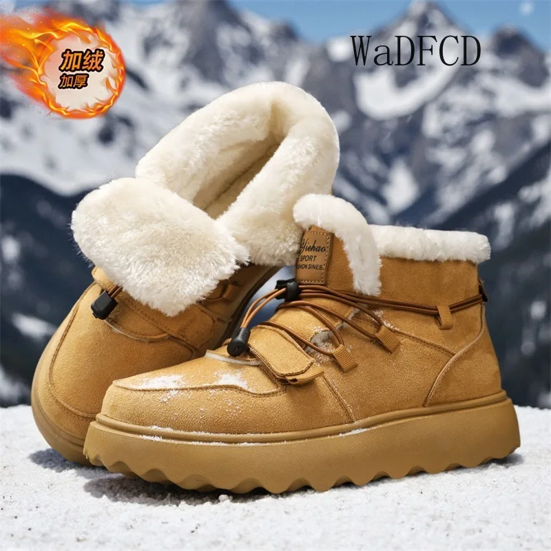 

High Top Sneakers Mens Designer Winter Plush Warm Snow Boots Fashion Casual Leather Height Increased Flat Platform Ankle Boots