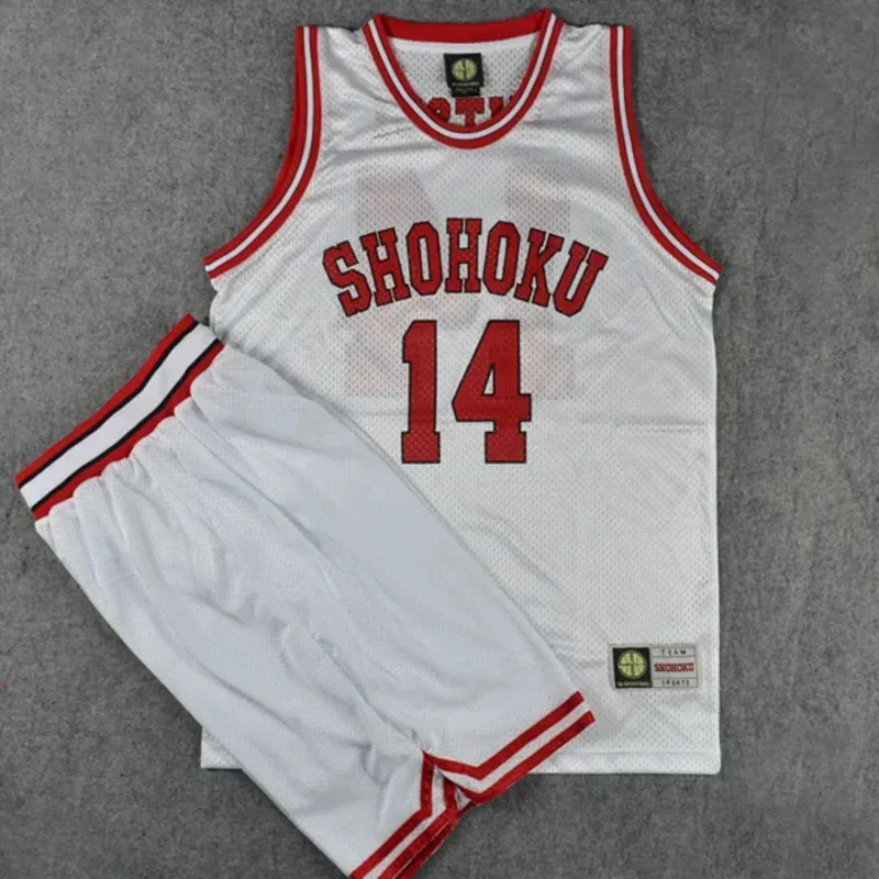 Slam Dunk Shohoku High School No.14 Mitsui Hisashi Cosplay chaleco y pantalones cortos conjuntos de camisetas de baloncesto