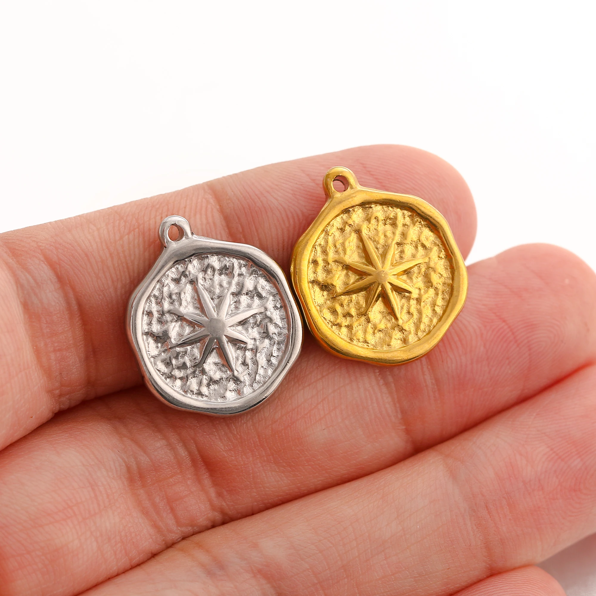 3 Stück Vintage Sonne/Stern/Erde Sonne Charm 3D Prägung Sunburst Edelstahl Anhänger DIY Armband Halskette Erkenntnisse Schmuckherstellung – Detail 16