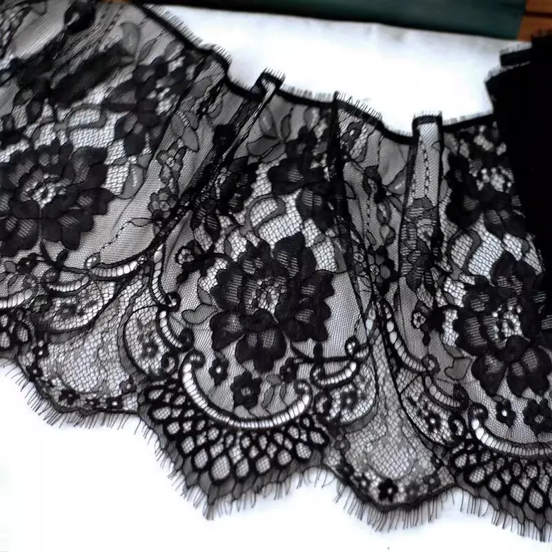 3 M Long, 26 CM Wide, New High-quality Eyelash Decal Lace Fabric， DIY Handmade Decoration Wedding Dress Skirt Accessories