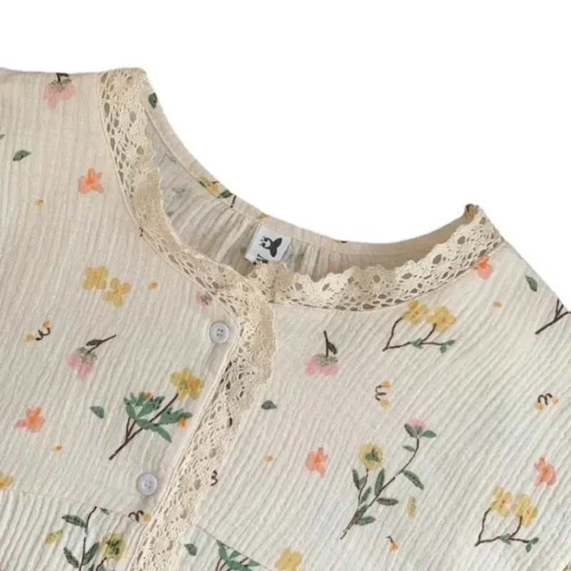 Coreano Ummer accogliente pigiama Set donna stile principessa manica corta camicetta e pantaloncini pigiameria dolce ragazza casa moda vestiti morbidi