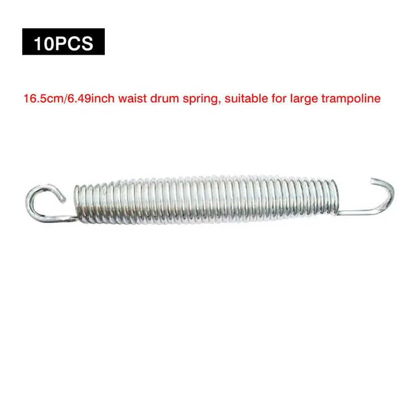 10PCS Children Trampoline Tension Spring Heavy Duty Galvanized Steel Replacement Kit With 10 Triangular Buckle For Bounce