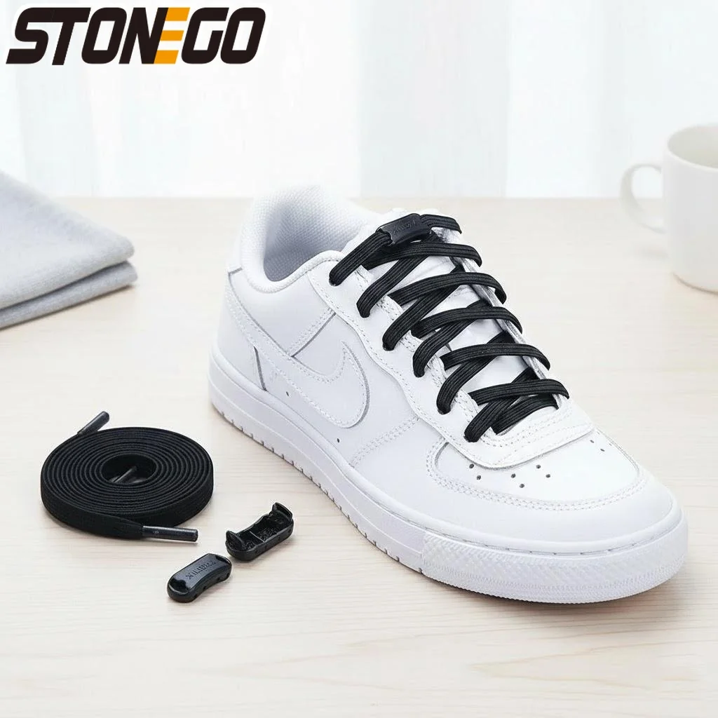 Elastische Schnürsenkel ohne Binden für Kinder und Erwachsene, Schneller Austausch, Flache Gummibänder, Sneaker-Schnürsenkel, Einfache Passform, Dehnbare Schnürsenkel