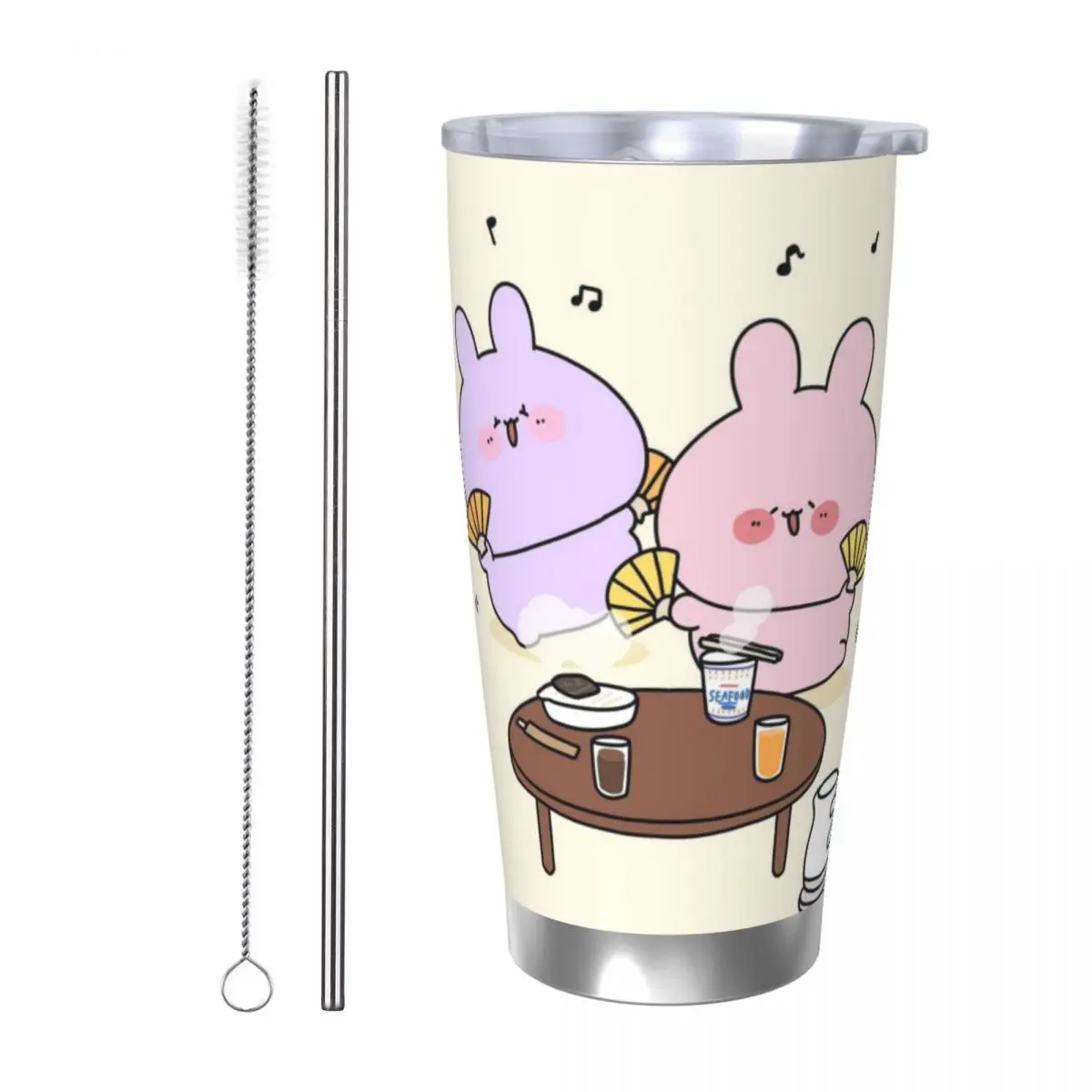 Asamimichaan Cute Asamimi 20oz Cup Large Capacity Car Mug Leak-proof Juice Coffee Cup Food Grade