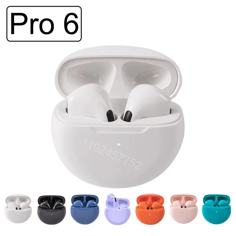 

New Air Pro6 Wireless Headphones with HD Mic Fone Bluetooth Earphones Sport Running Headset forXiaomi Pro6 Apple iPhone Earbud