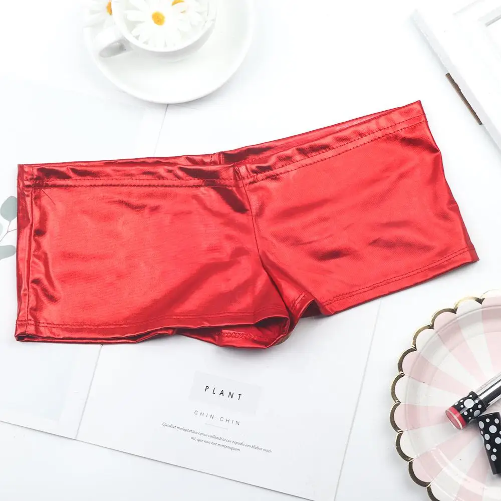 Slip confortable en cuir PVC pour femmes, Lingerie de danse, Look pour sous-vêtements, tongs, Boxer, nouvelle mode
