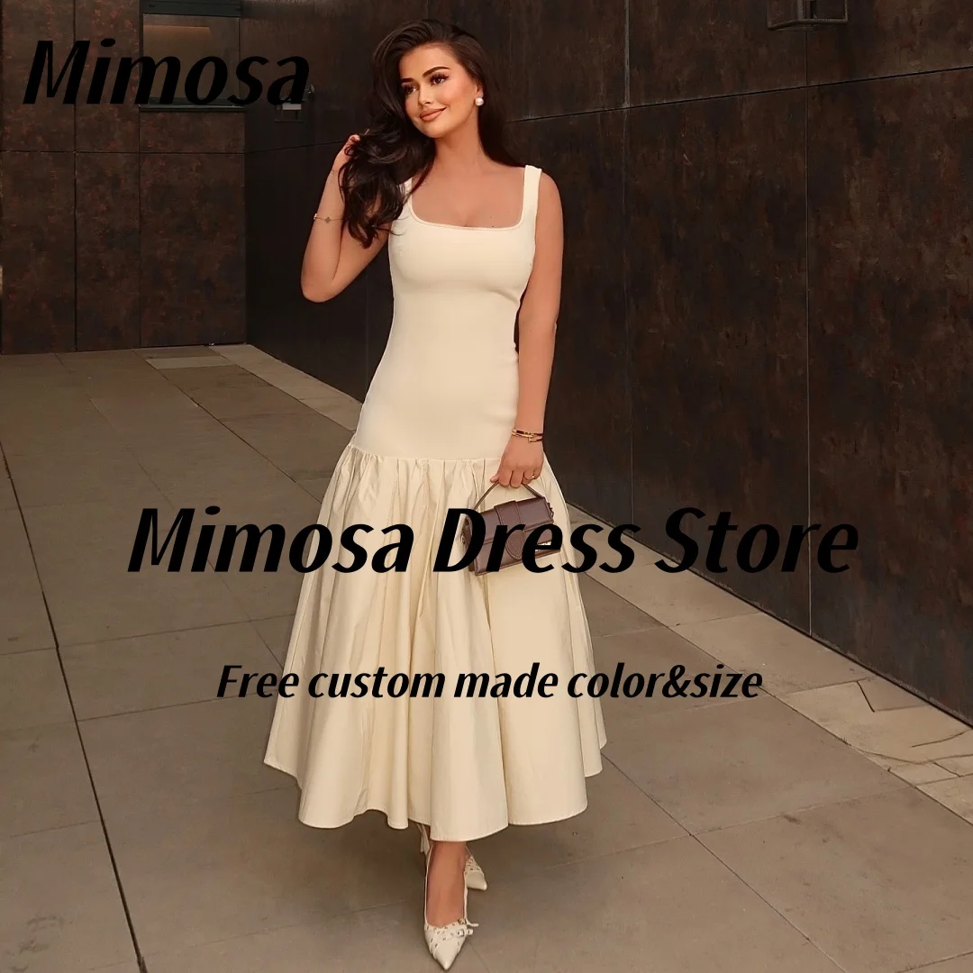 

Mimosa Ankle Length Prom Dresses Off Shoulder Cocktail Dress Zipper Back Ruched платье на выпускной Customized