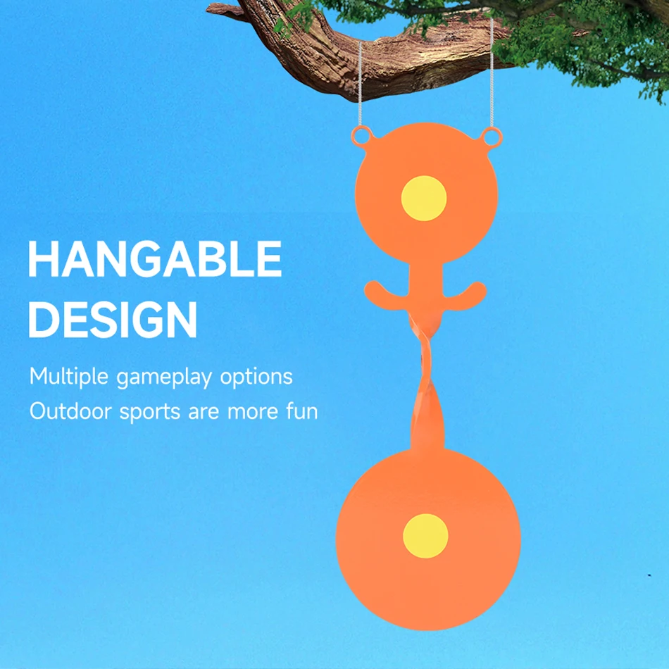 2-Color Metal Bear Insertion Ground Target - 360° Rotation Portable Outdoor Shooting Practice For BB Guns, Air Guns, Slingshots