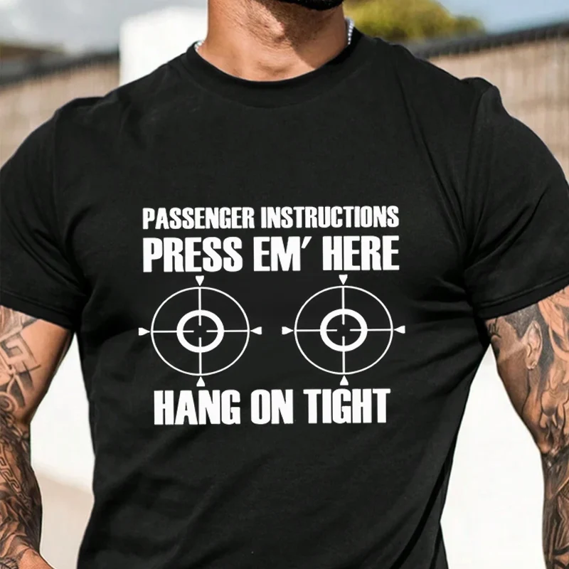 

Футболка Unny Passenger Instructions Press Em Here Motorcycle, мужская, в стиле хип-хоп, уличная одежда, унисекс, повседневная, модная, с коротким рукавом