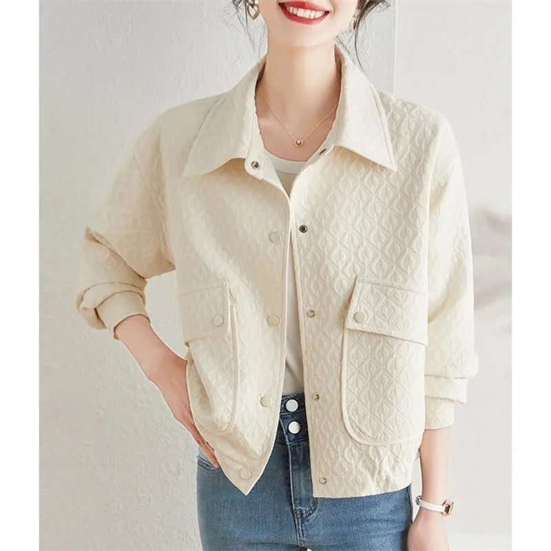 

Small Fragrant Wind Lapel Jacket Women's 2023 Spring and Autumn New High-grade Casual Long-sleeved Jacket Top M-3XL