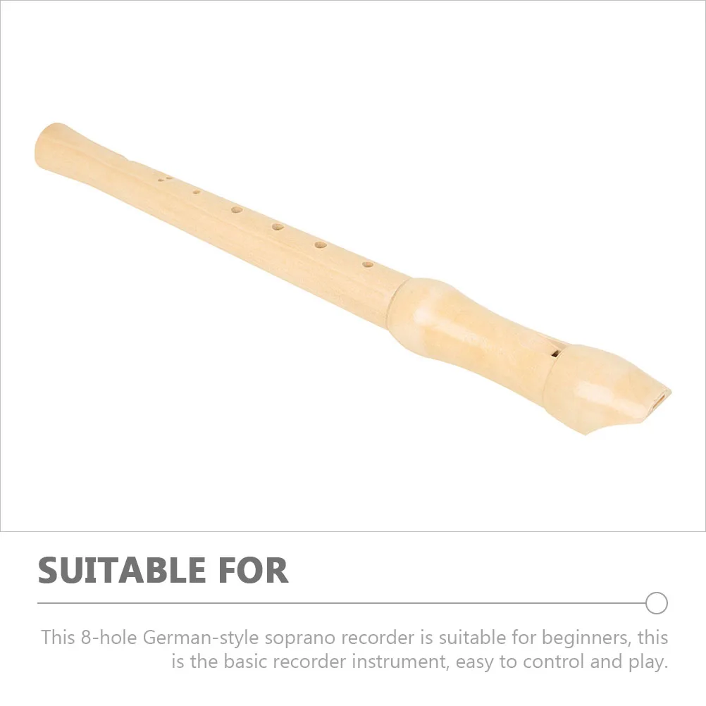 

Durable 8-Hole Soprano Recorder For Beginners Kids Students German Style Wooden Wind Instrument Easy Clean Storage Bag School