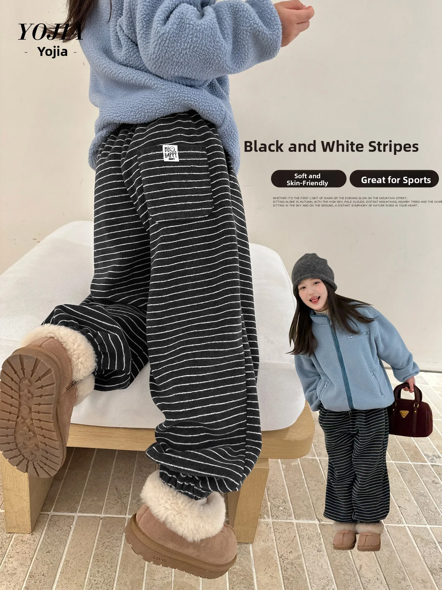 pantalon-long-decontracte-yojia-pour-filles-double-polaire-epaissi-a-revers-taille-haute-mode-printemps-automne-vetements-pour-enfants