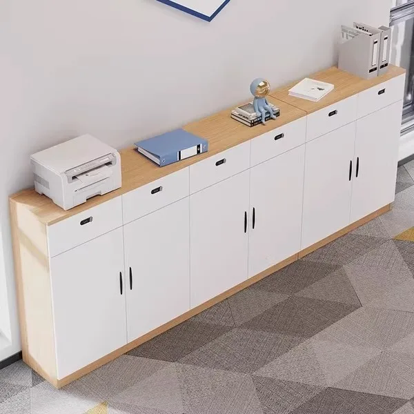 Locker Wooden File Cabinet File Cabinet Printer Storage Tea with Lock File Cabinet