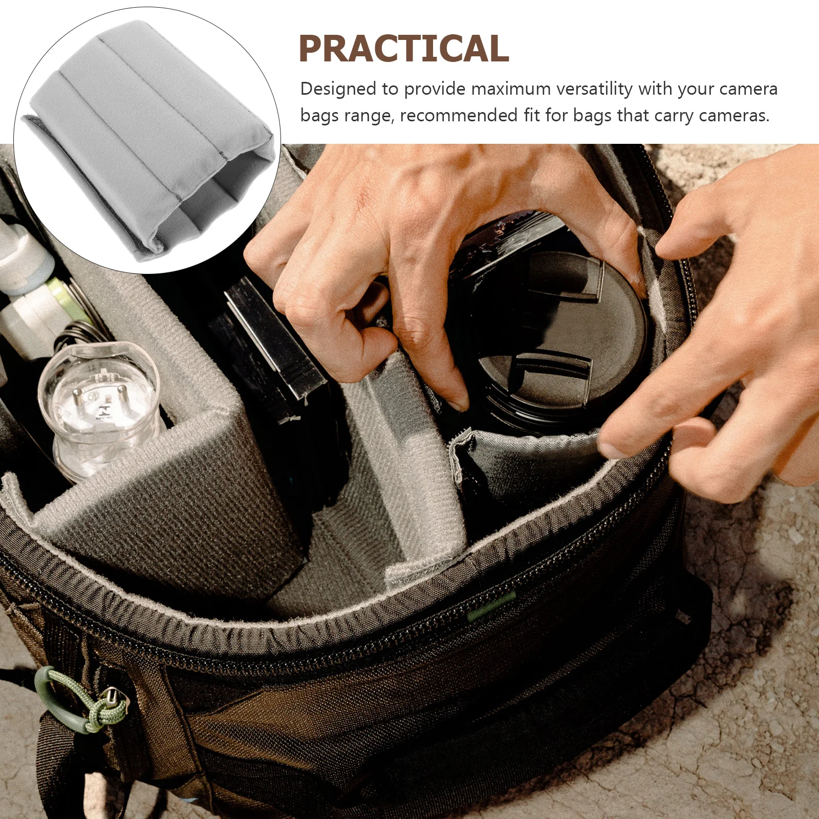 2 Pcs Camera Bag Divider Padded Insert Convenient Dividers for Laptop Backpacks