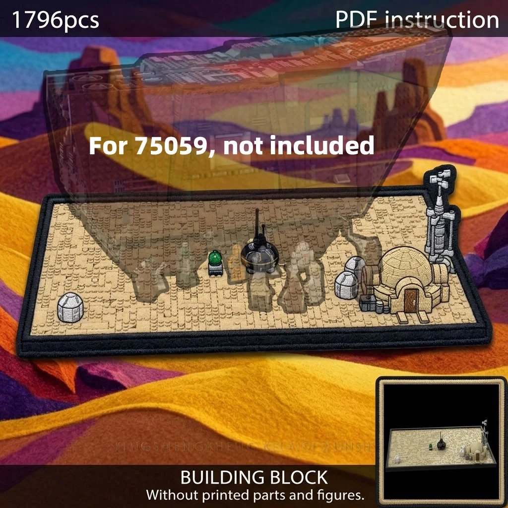 

Birthday Gift Sci Fi Desert Base Scene Display Model Desktop Decoration For 75059 Star Movie Stand Building Bricks Toy