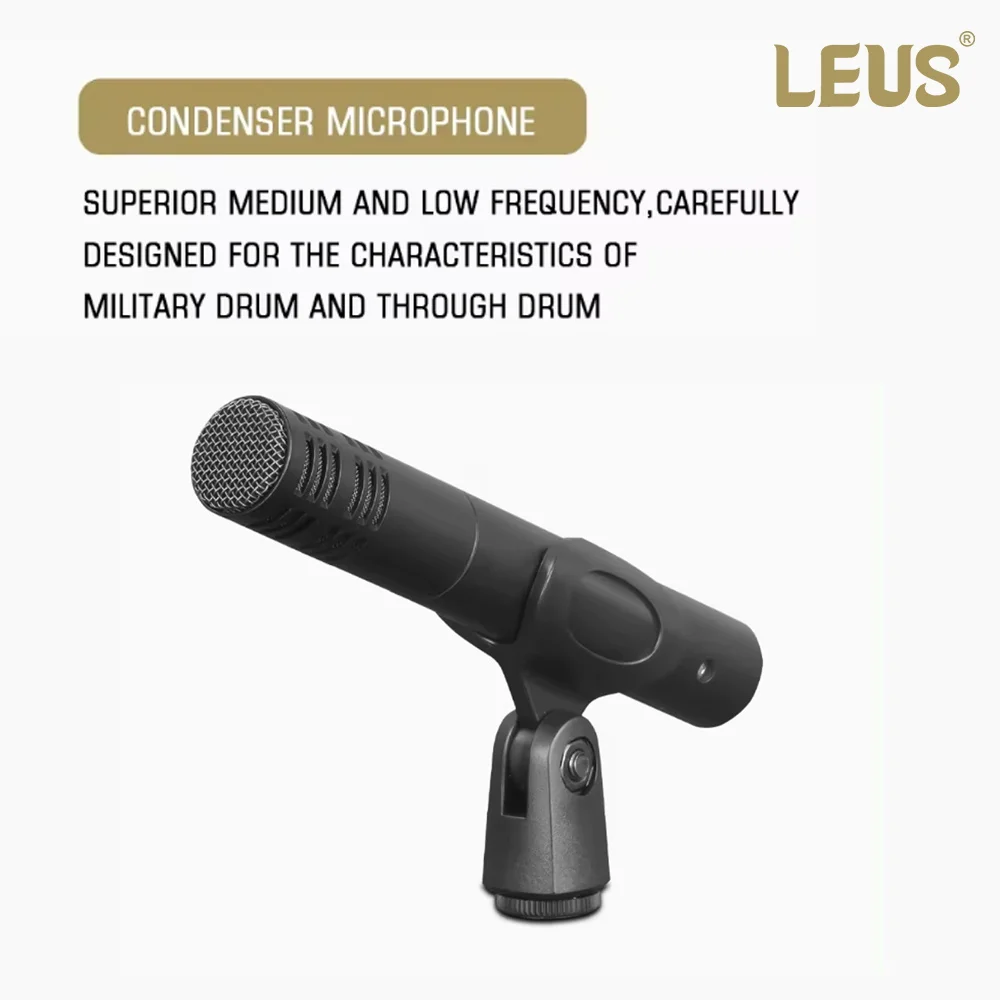 Leus Co2 7-delige Topkwaliteit Bedrade Dynamische Drummicrofoon Kick Bass,Instrument Tom/Snare & Bekkens Microfoonsets Met Boxgebruik