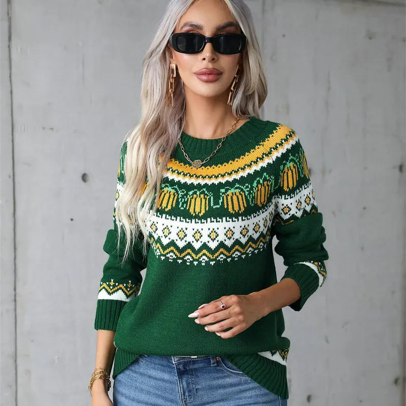 Women Casual Sweaters Christmas Knitwear Tops Female Long Sleeve Soft Warm Outerwear O Neck 2024 Autumn Winter Streetwear