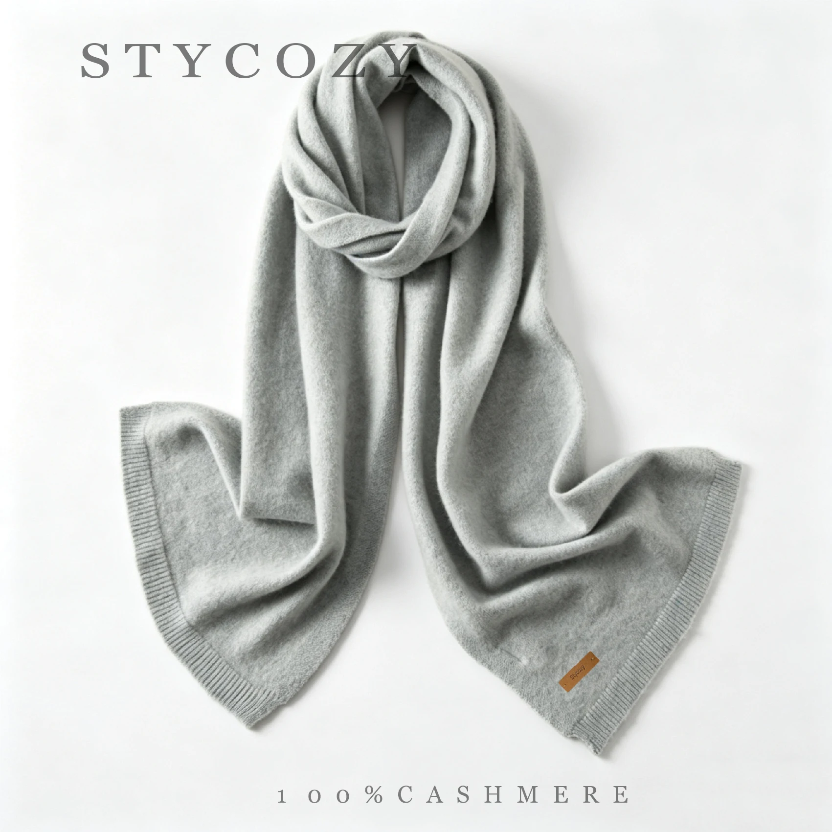 Unisex 100% Cashmere Knitted Scarf Solid Color Knit Long Shawls Soft Neck Warmers Autumn Winter Daily Wear Scarves For Women Men