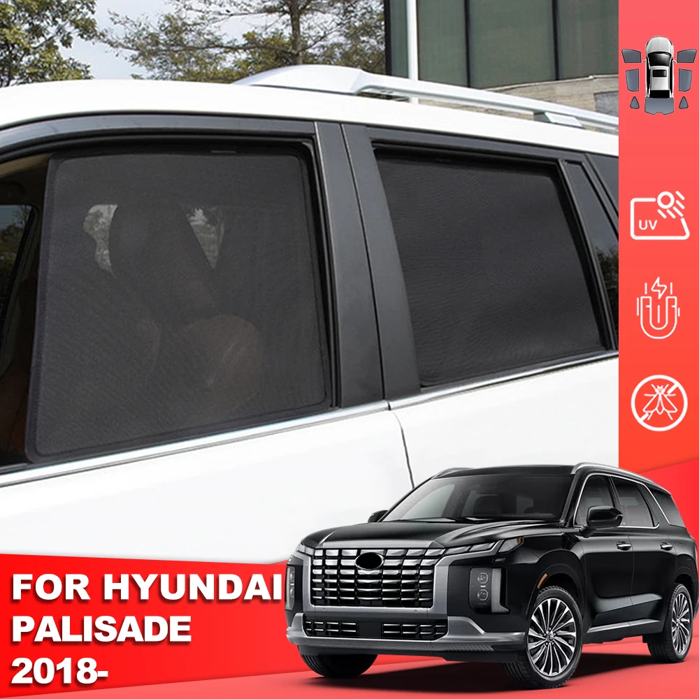 

For Hyundai Palisade LX2 2018-2024 Magnetic Car Sunshade Shield Front Windshield Curtain Rear Side Baby Window Sun Shade Visor