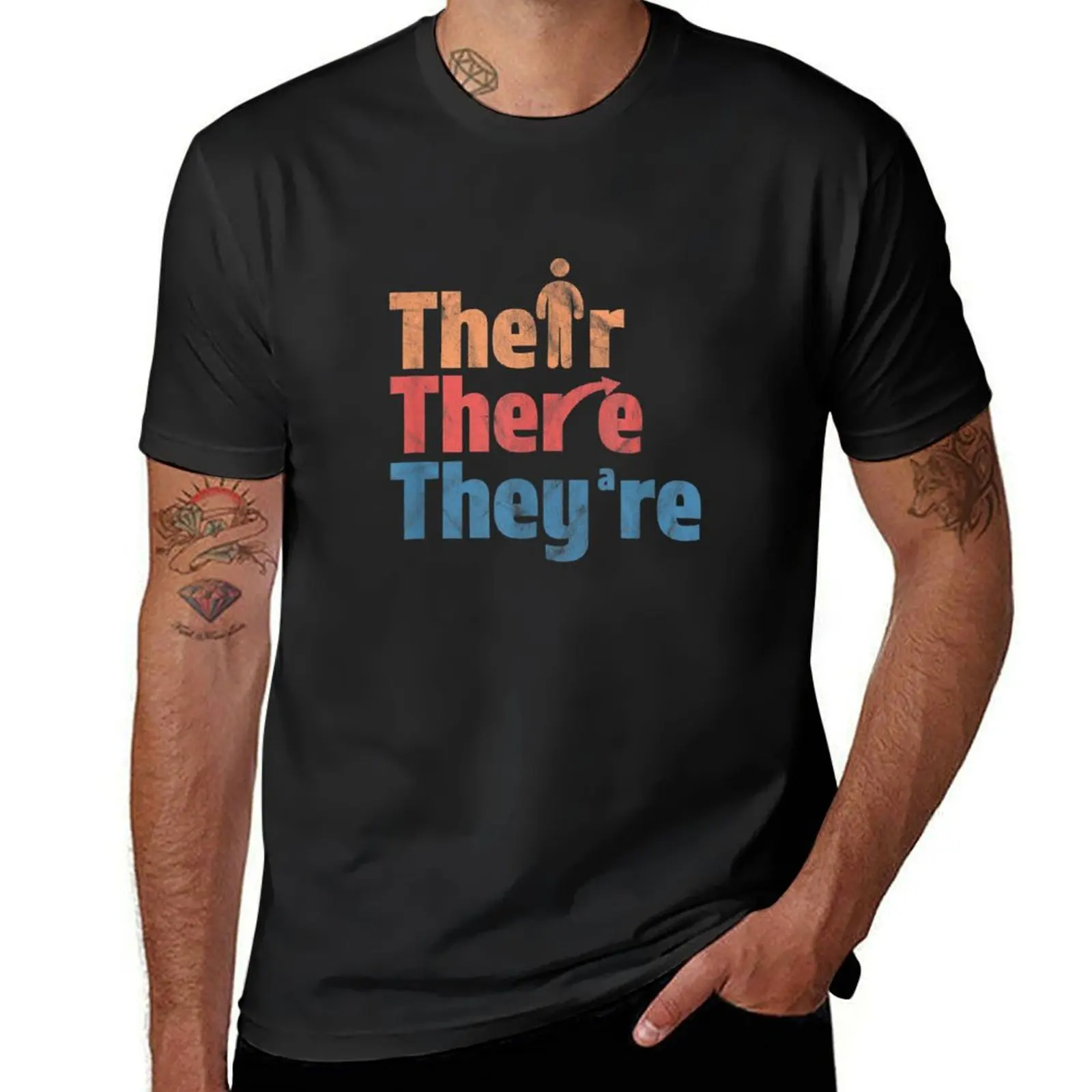 there their they're funny english teacher T-Shirt oversizeds anime mens big and tall t shirts