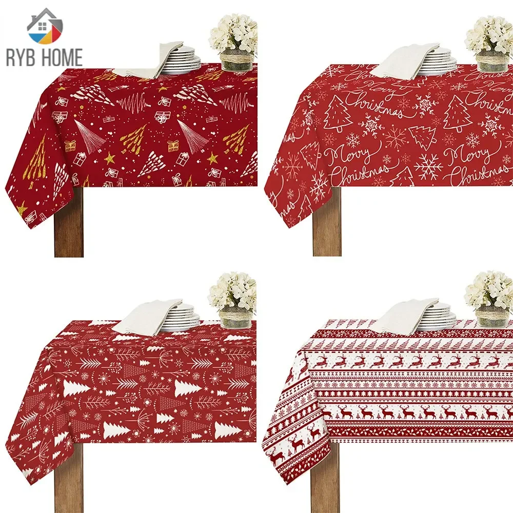 RYB HOME Christmas Tablecloth Waterproof Party Table Cloth Toalha De Mesa Nappe Decoracao Para Casa Manteles Table Cover