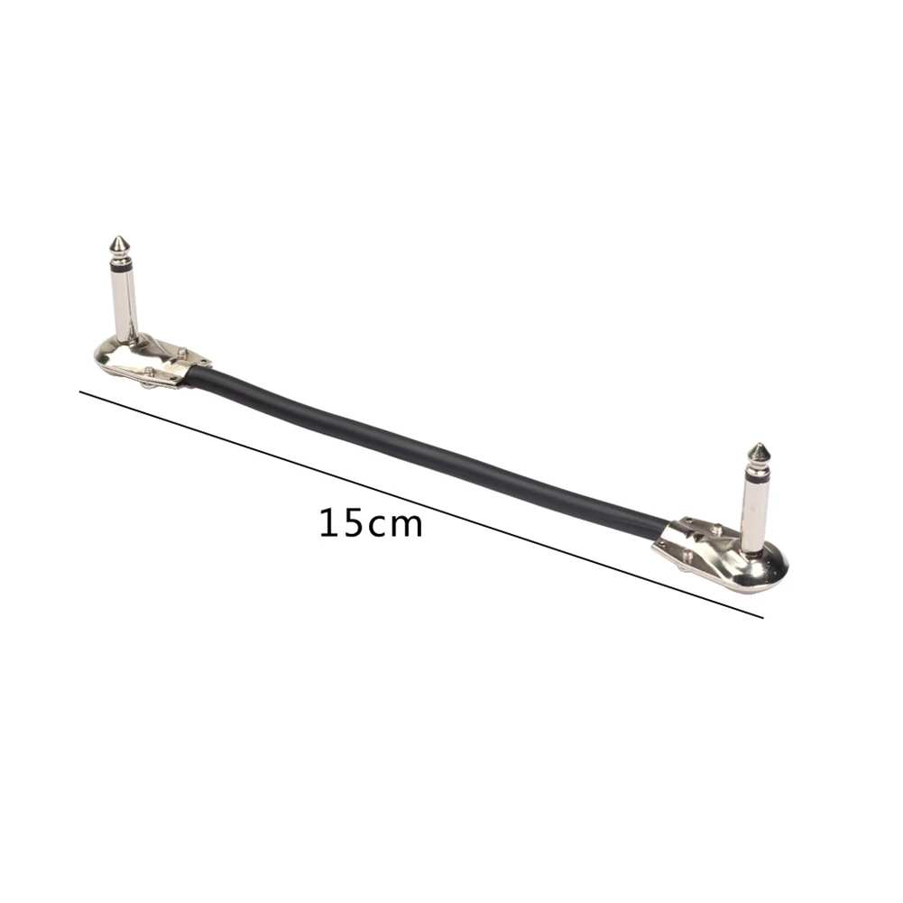 Pedal Cable Guitar Effect Cable Audio Signal Transmission Right Angle Silver Connector 15CM Black Mixing Console