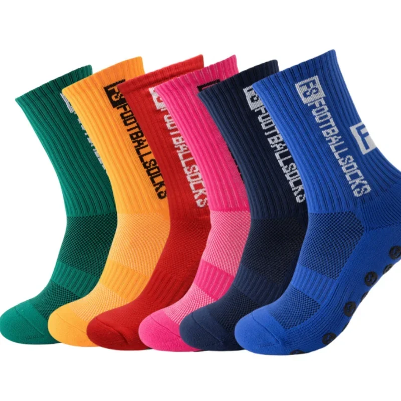 6 Paare/los FS Fußball Socken Neue Stil Runde Silikon Saugnapf Grip Anti Slip Fußball Socken Sport Männer Baseball Rugby socken