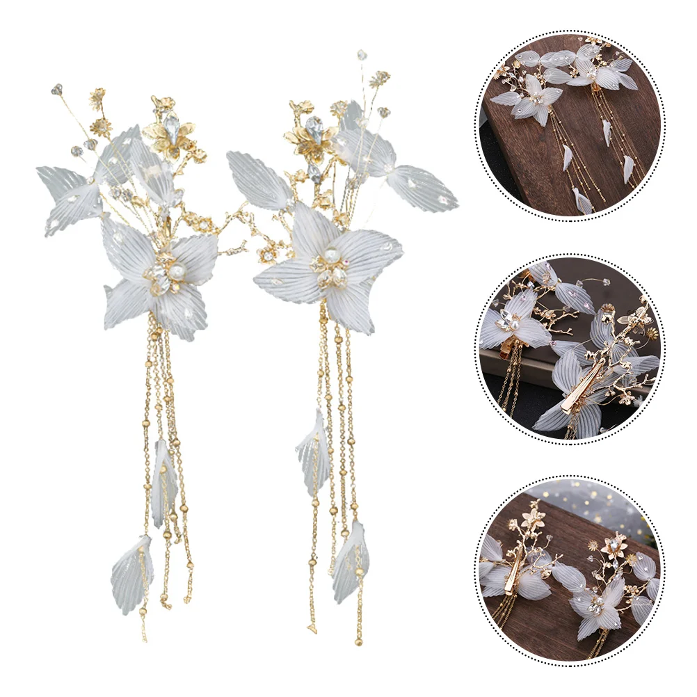 

2 PCS Hairpin Decorative Delicate Clip Decoration Chinese Style Fairy Barrettes Accessories