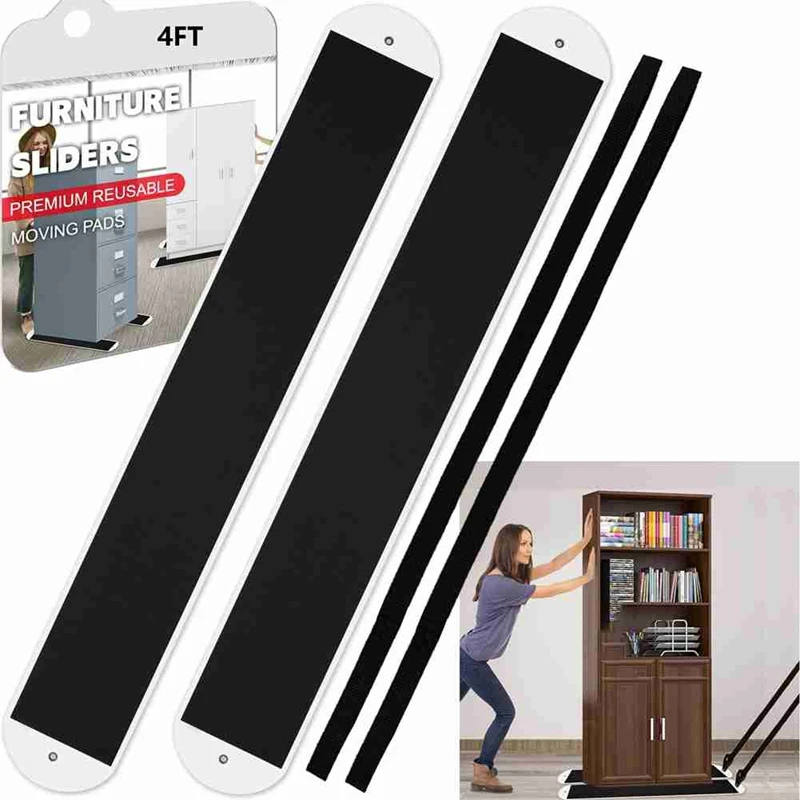 

2 Pcs Large Appliance Slider With Pull Strap,Pull Furniture Slides,Moving Furniture Gliders Heavy Duty Sliding Sheet