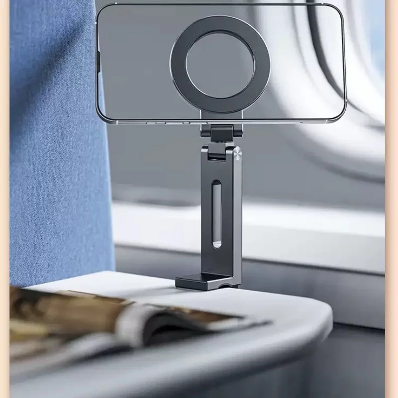 Universal Trip Magnetic Phone Holder Foldable Travel Rotation Hands-Free Airplane Phone Mount Portable CellPhone Selfie Bracket
