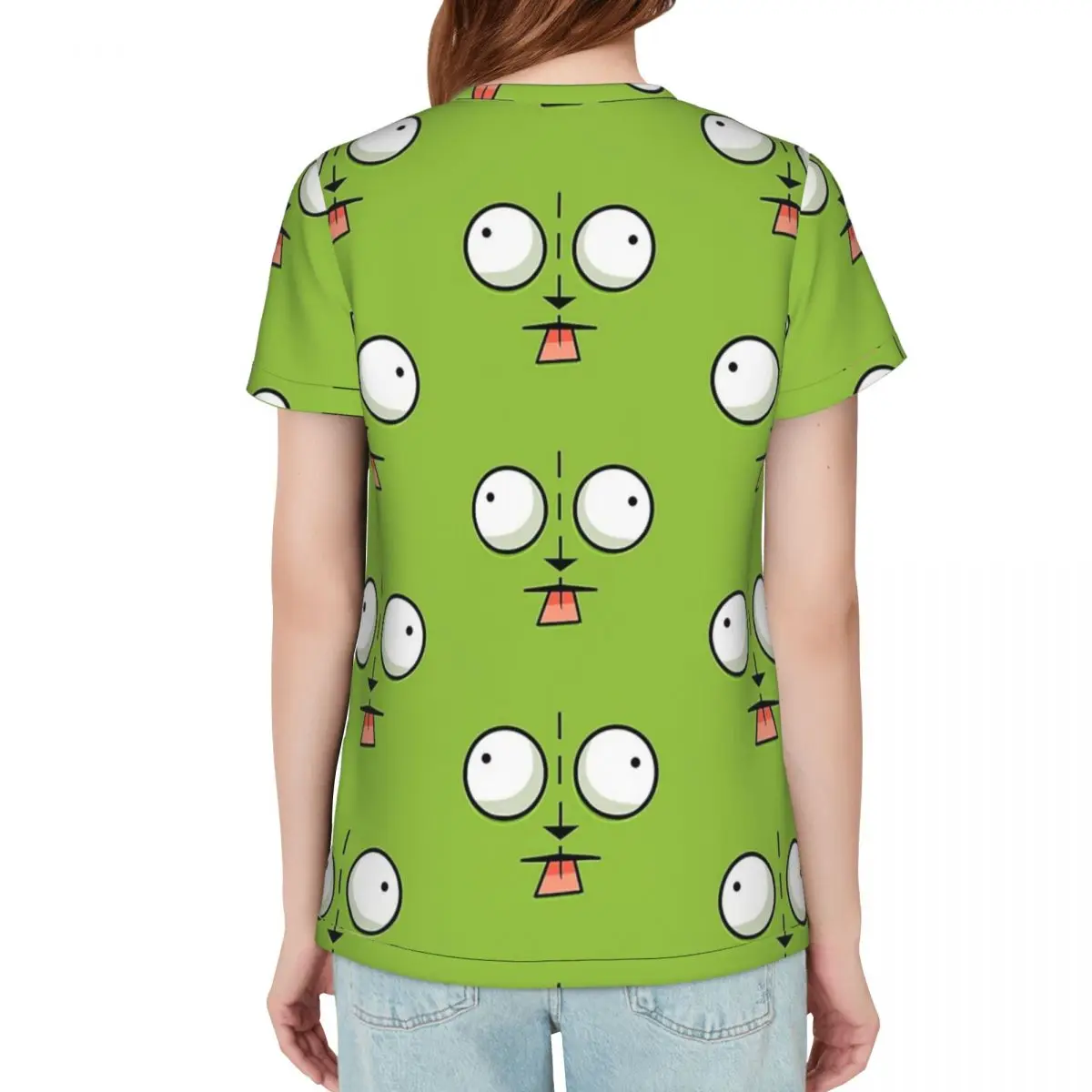 Gir Face - Invader Zim Cartoon T-Shirt Women Short Sleeve T Shirts Round Neck Clothing Cotton Summer Tees Streetwear