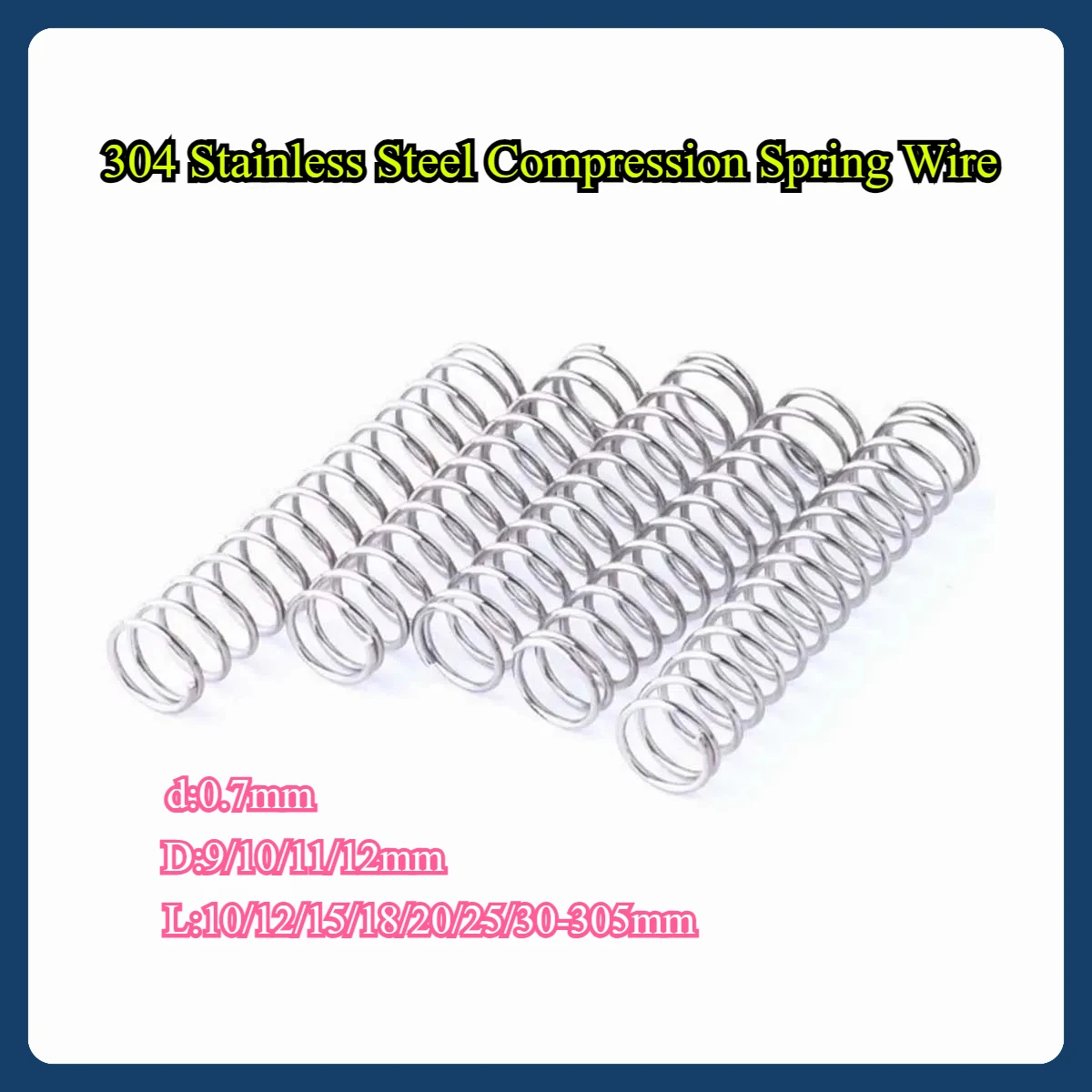 

304 Stainless Steel Compression Spring Wire Diameter 0.7 * Outer Diameter 9/10/11/12