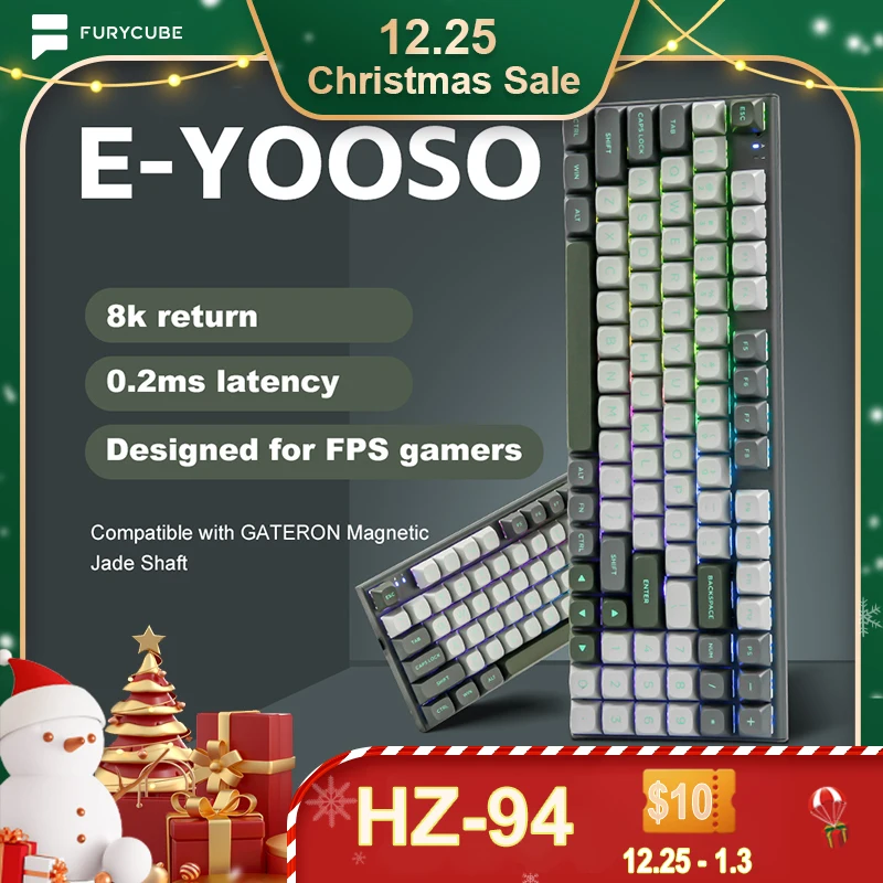 

FURYCUBE HZ-94 Magnetic Keyboard Esports Keyboard,8000hz Polling Rate,Customizable RGB / RT / DKS, FPS Same Champion Keyboards