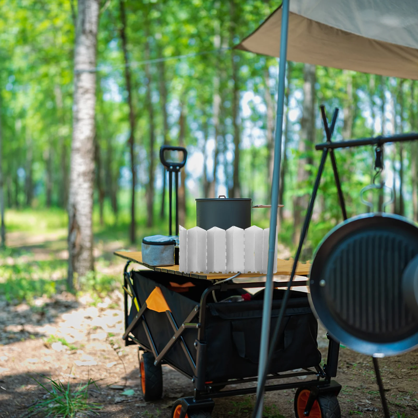 

Outdoor Heater Folding Camp Stove Windscreen Silver Aluminum Alloy Camping Deflector Portable Wind Resistance Propane Heat