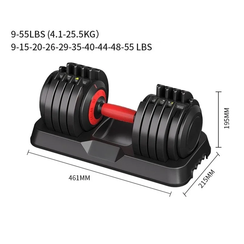 New Style Men's and Women's Adjustable Solid Cast Iron Dumbbell Home Fitness Equipment Durable Design 20kg