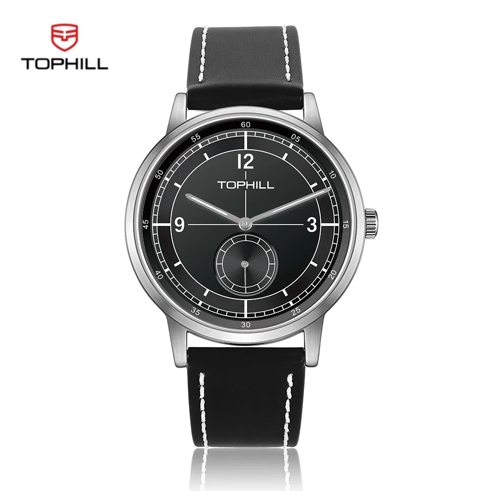 

TOPHILL Quartz Watches Vintage watch Classic man watch Sapphire Crystal Watches for Man Leather Strap quartz wristwatches 40MM