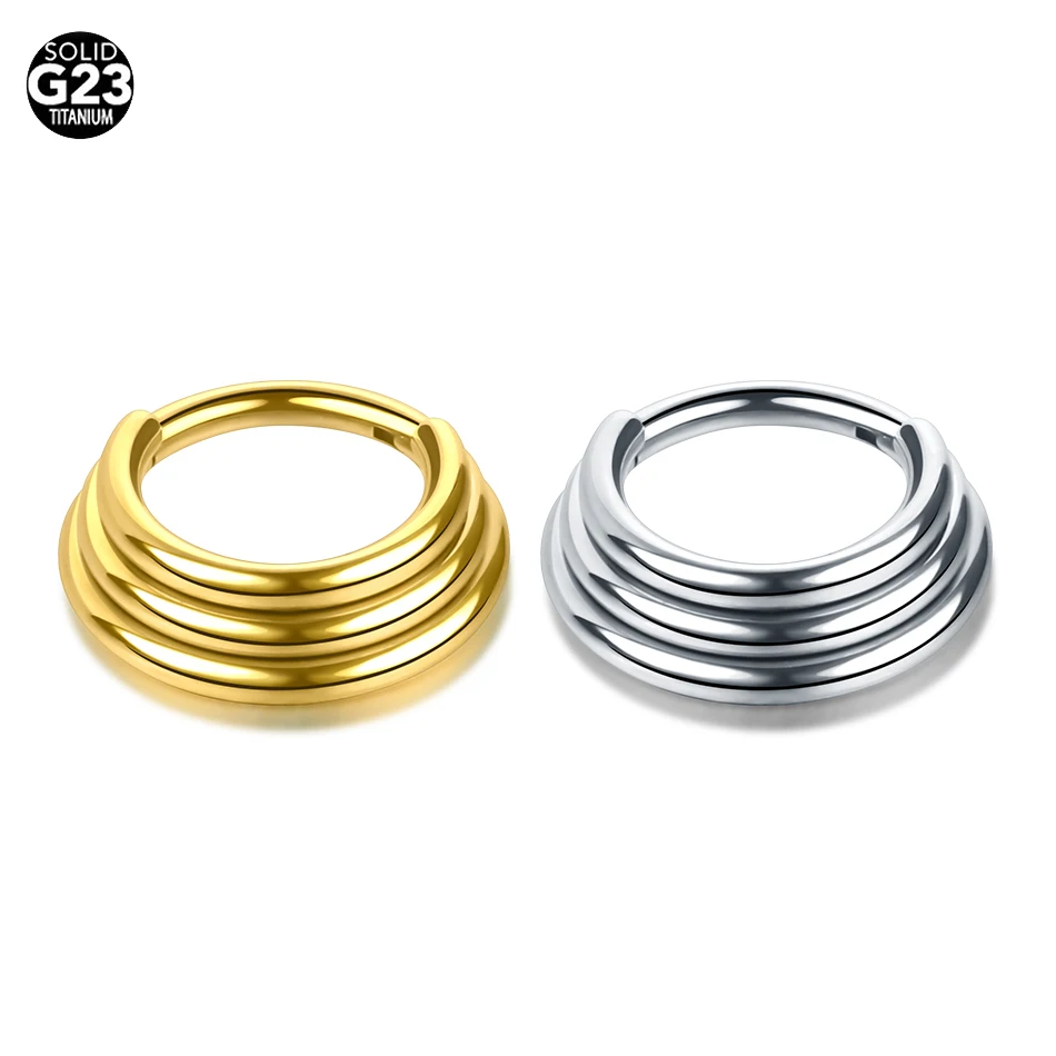 1Pc/5Pcs Titanium Hoop Nose Ring Septum Clicker Hinged Conch Daith Helix Tragus Earring for Women Piercings Jewelry