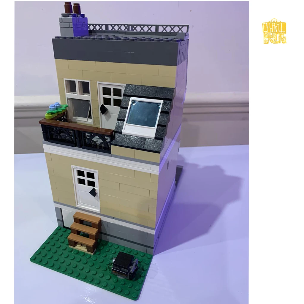 MOC-Town House Model for Kids, MOC TT028, Blocos de Construção, Tijolos com PDF, DIY, Presentes de Aniversário e Natal