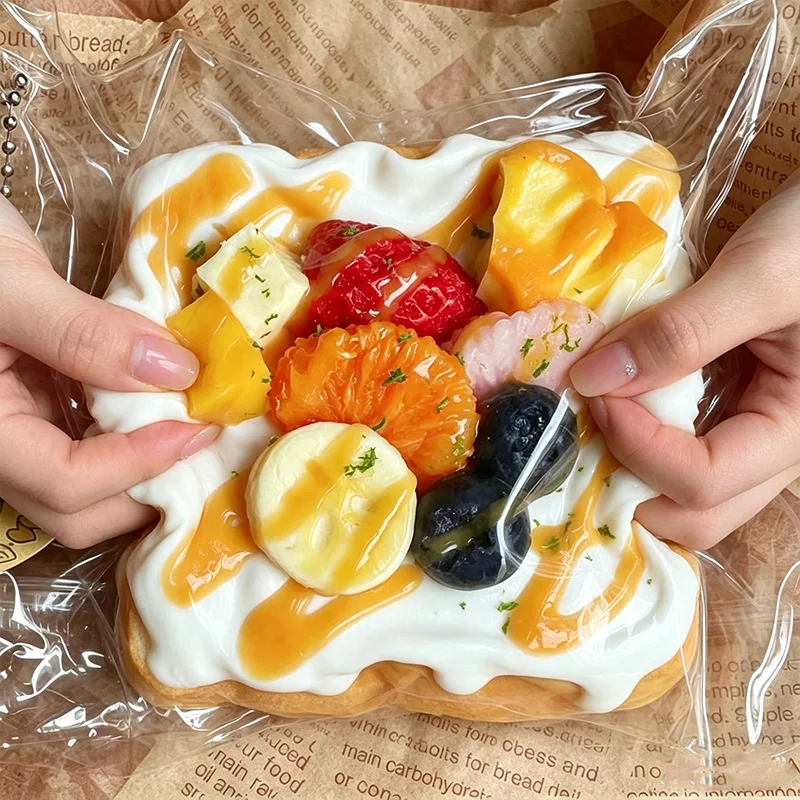 Simulated Food Toast Pinching  Squeezing Toy Hand-made Decompression Silicone Sticky Bread Slow Rebound Home Decoration Gift