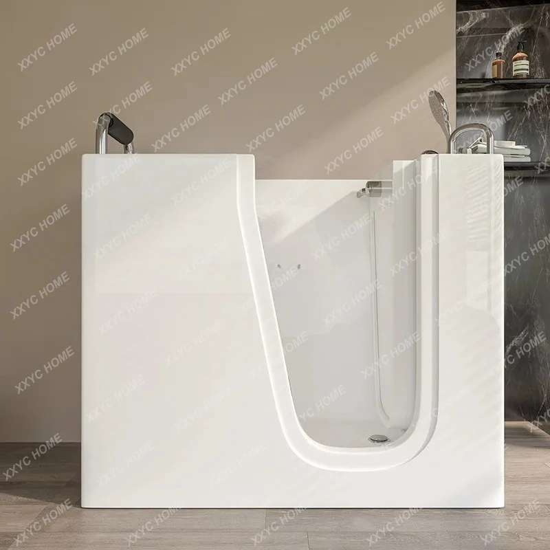 L Can open the door 1.2 meters for the elderly walk-in bathtub sitting station bath bath small apartment