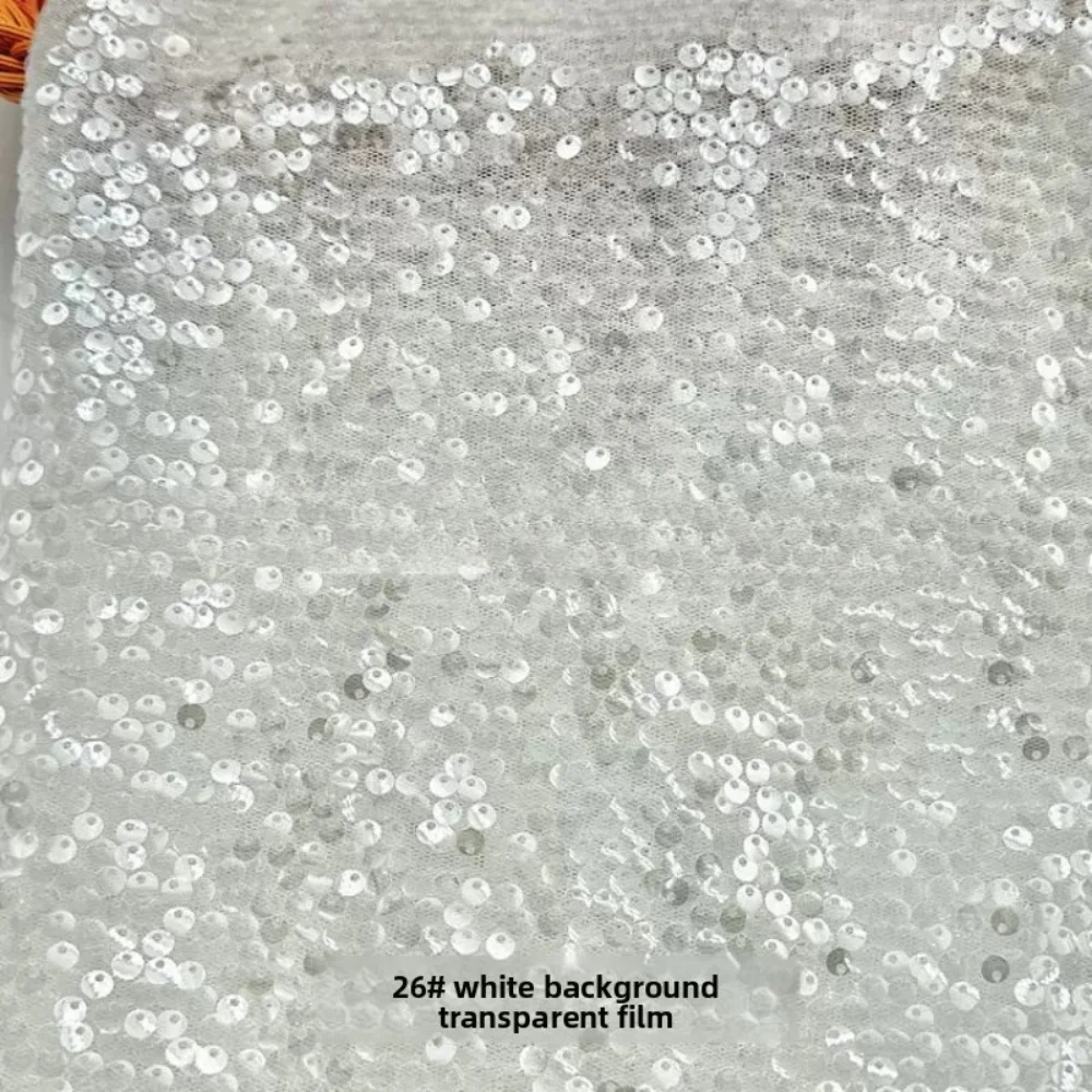 

5mm Sequin Embroidered Tulle Fabric for DIY Sewing Wedding Dress Stage Costumes Accessories Clothing Fashion Material Cloth
